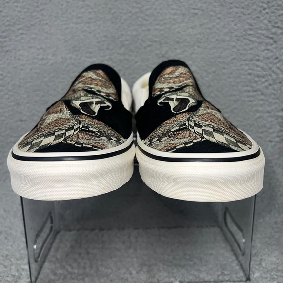 Vans Classic Slip On Shoes Men's Size 11 Black Reptile Rattlesnake 721356 - Picture 4 of 8